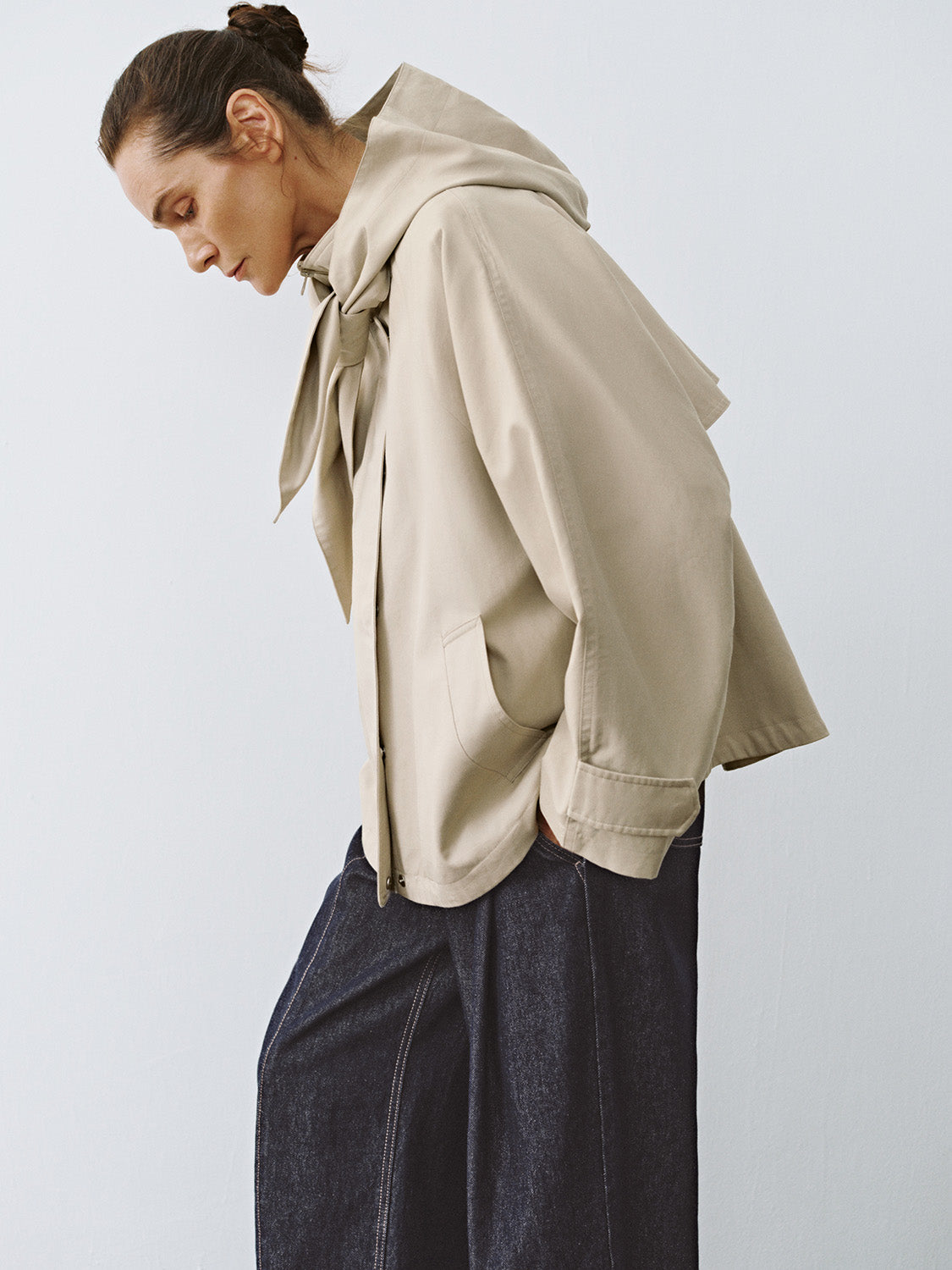 Ruffle Décor Zip Half Placket Jackets