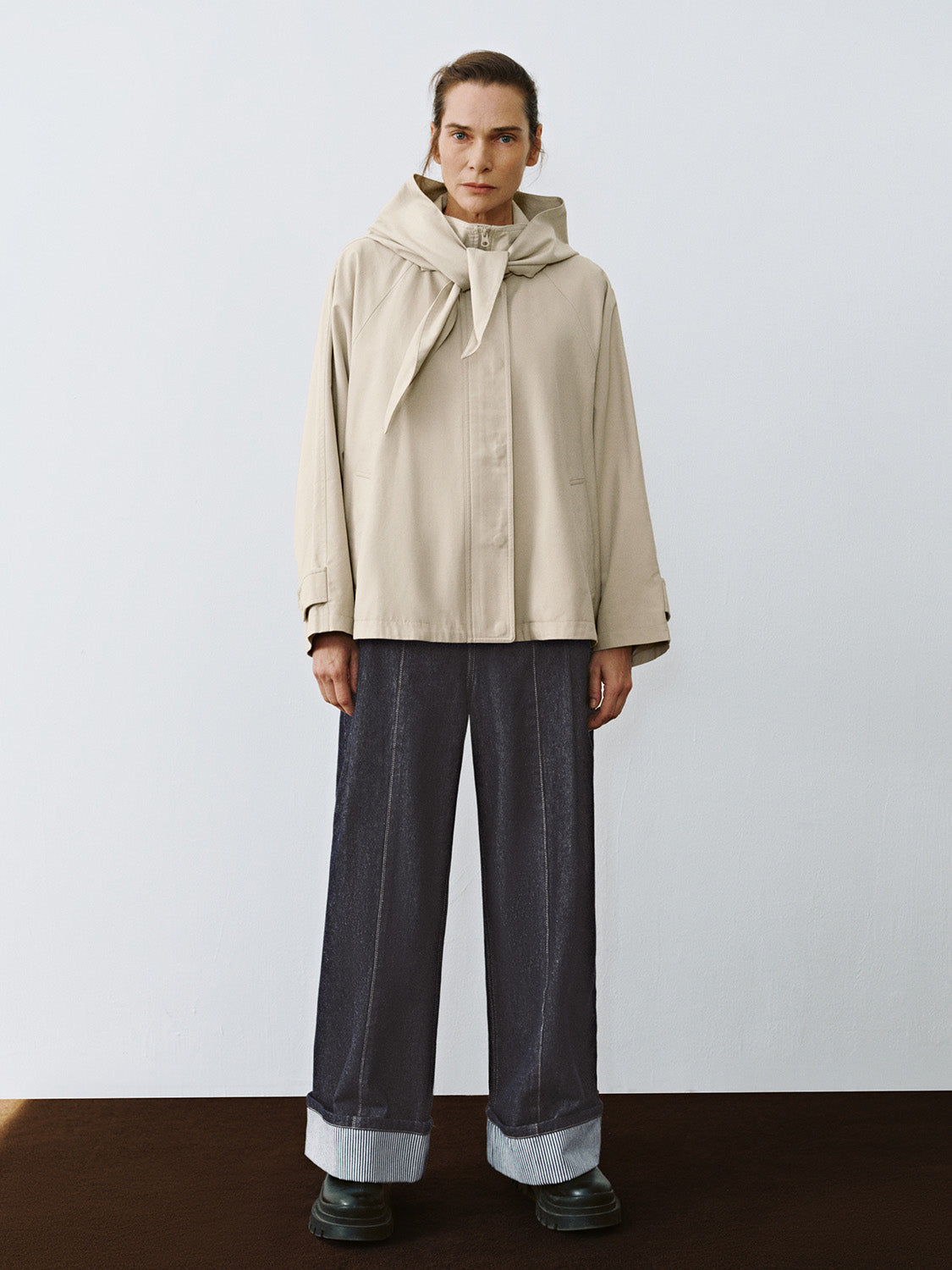 Ruffle Décor Zip Half Placket Jackets