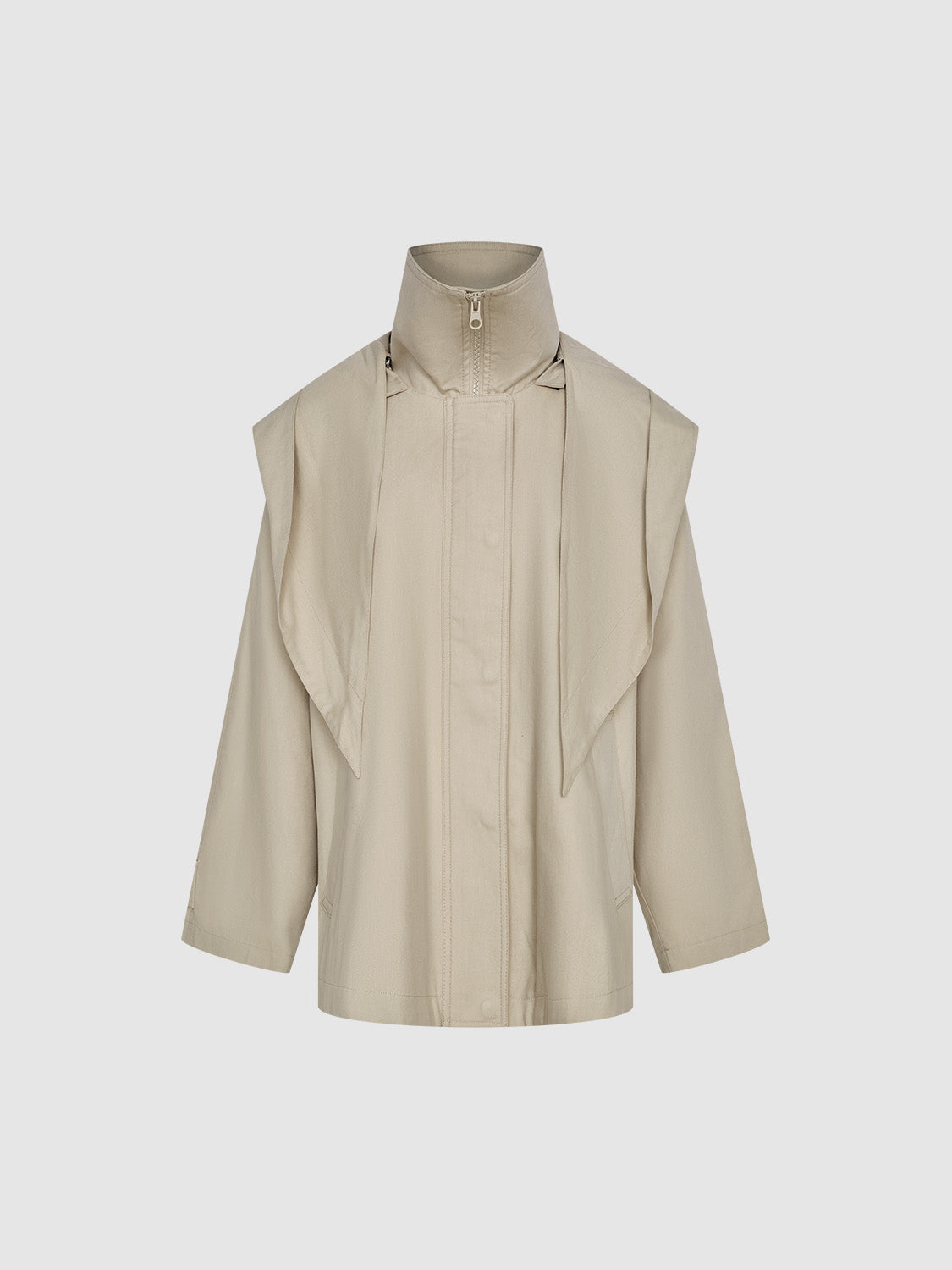 Ruffle Décor Zip Half Placket Jackets