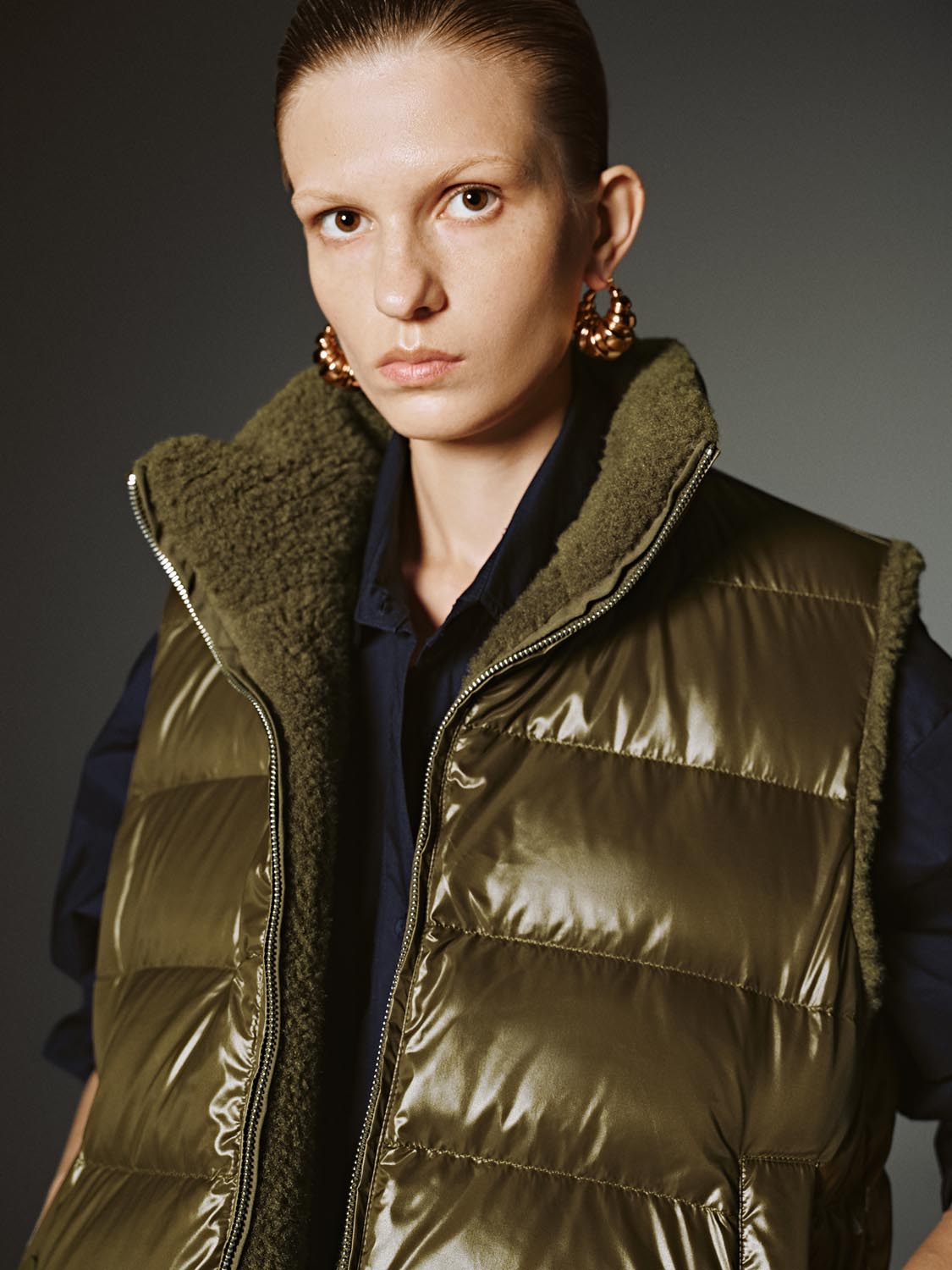 Stand Collar Sherpa Fleece Vest