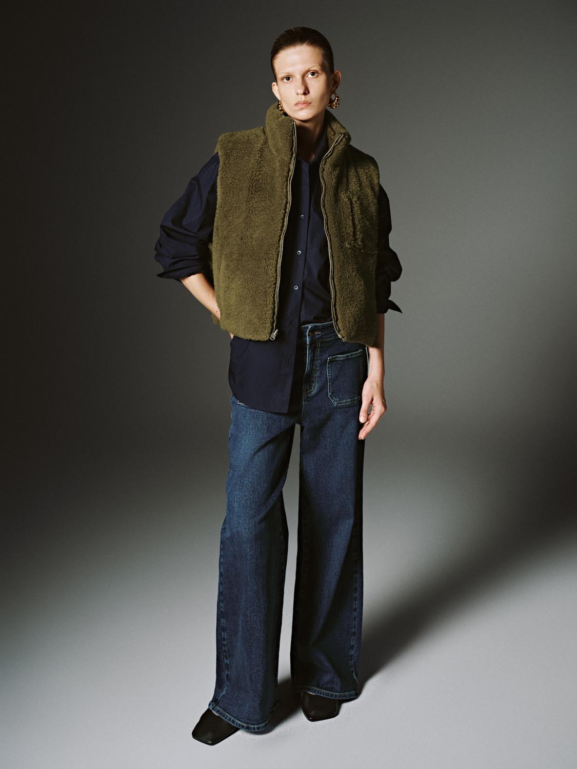 Stand Collar Sherpa Fleece Vest