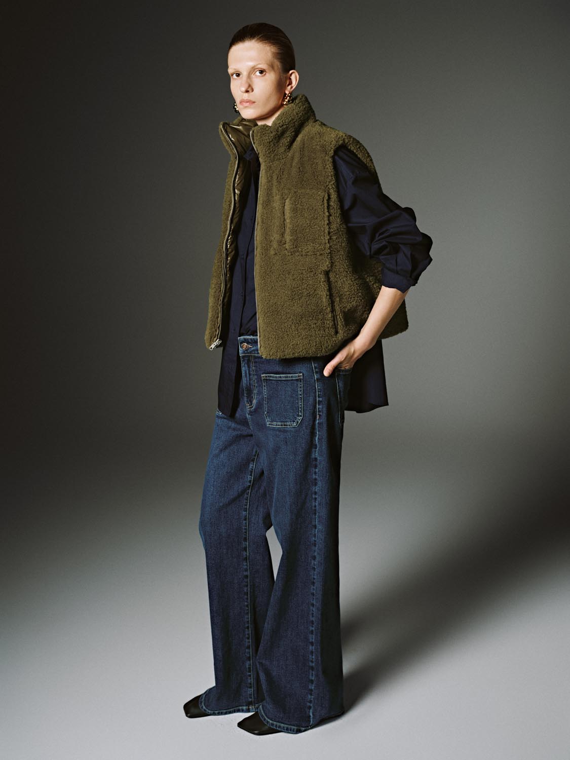 Stand Collar Sherpa Fleece Vest