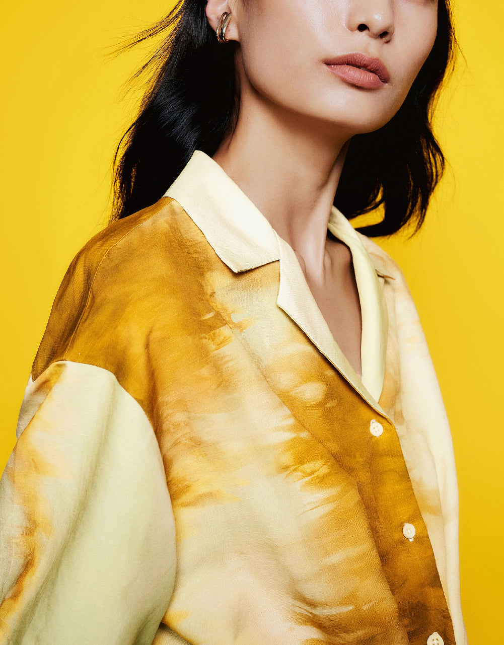 Printed Straight V-Neck Shirt
