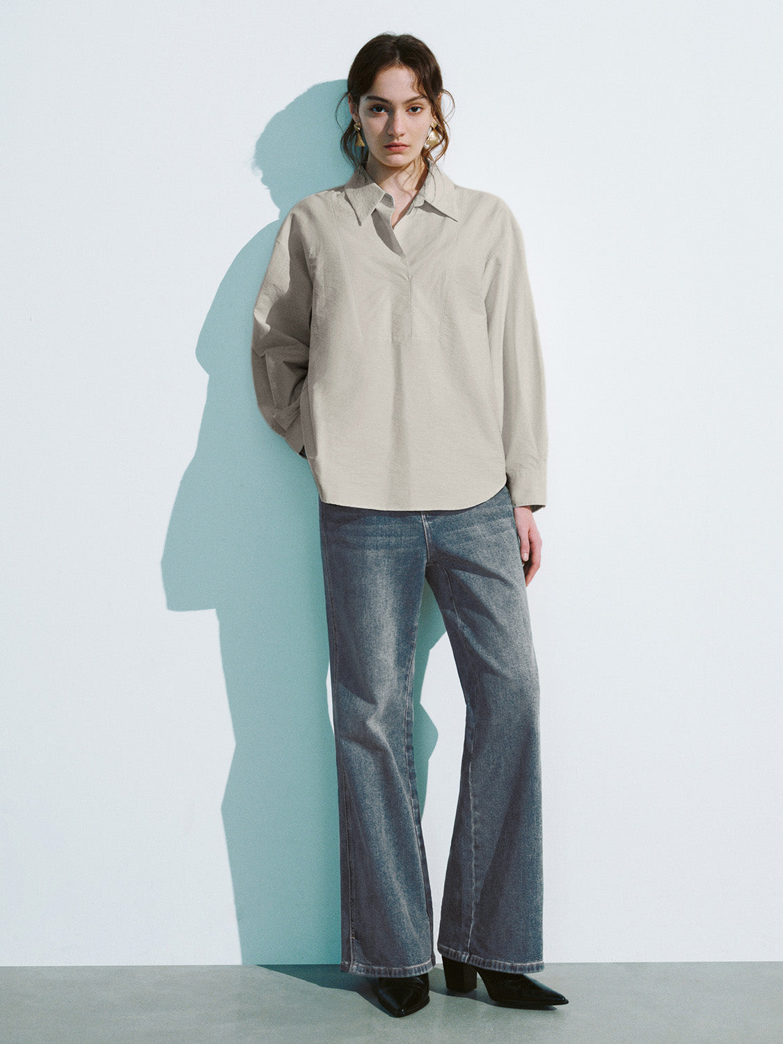 Loose Lapel Overhead Shirt