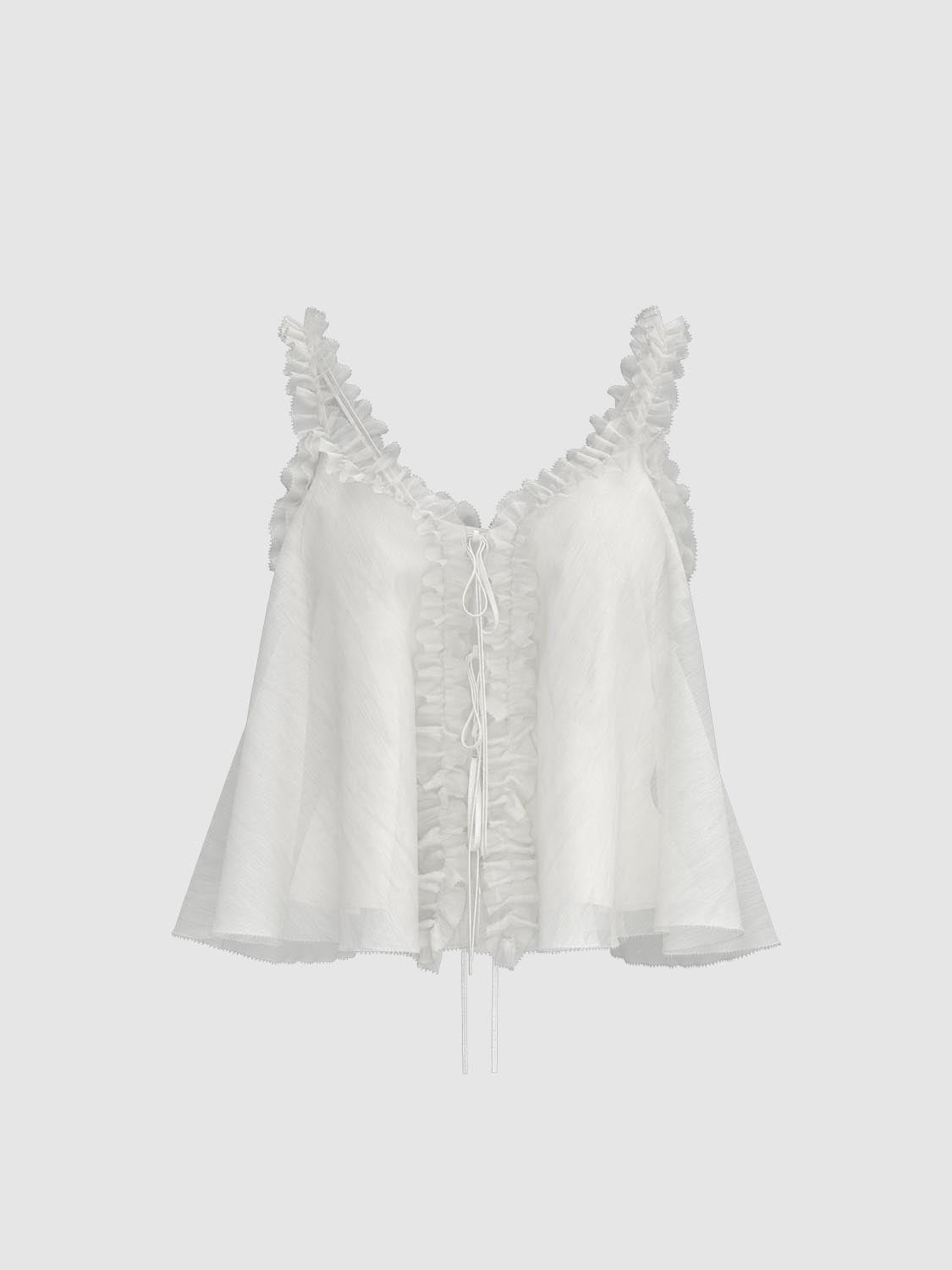 Ruffle Strap Cami Tops