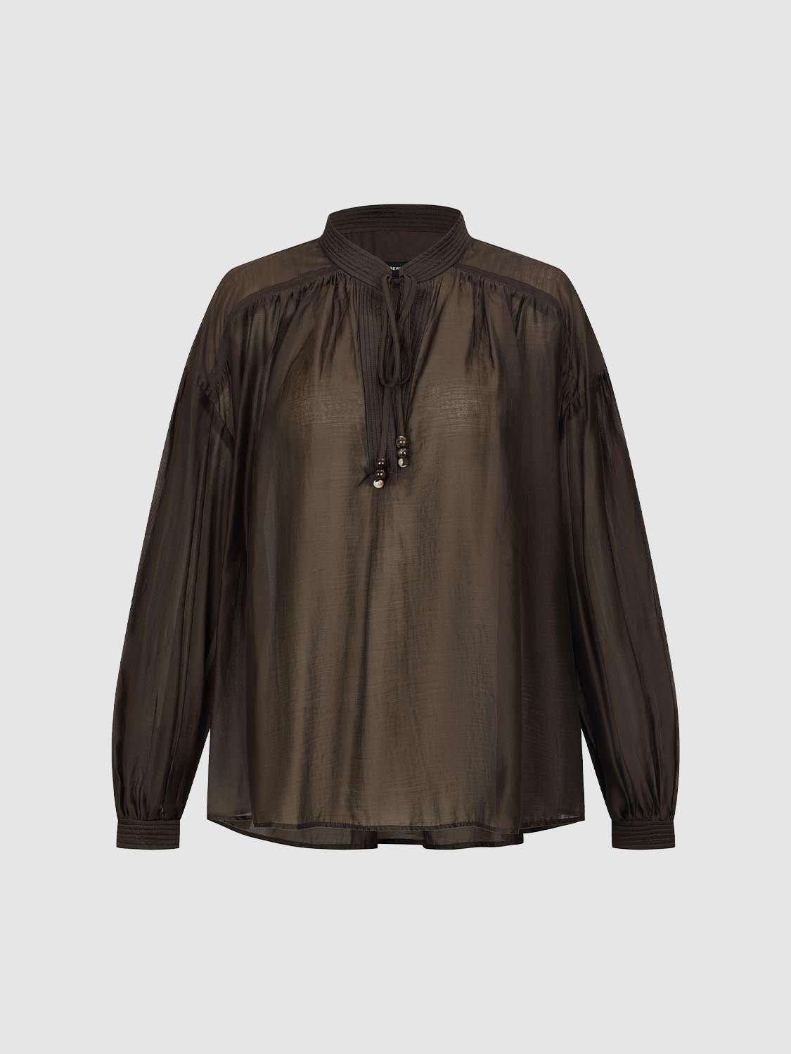 Tie Front Sheer Loose Shirt