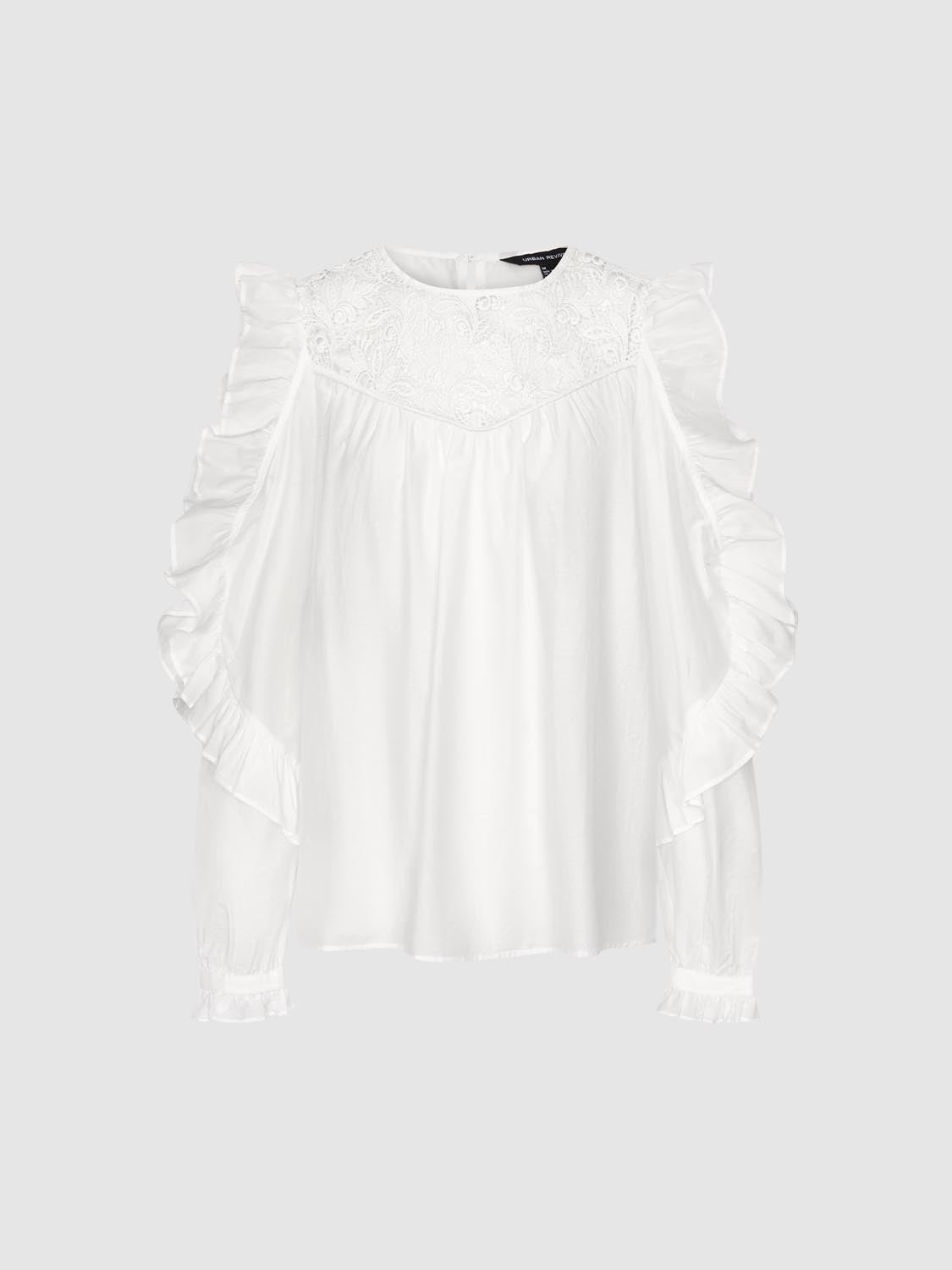 Ruffle Trim Sleeveless Laced Shirt