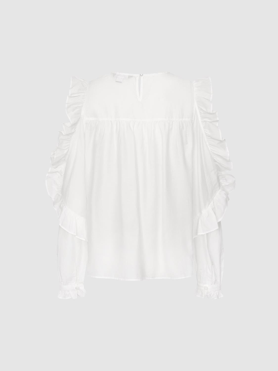 Ruffle Trim Sleeveless Laced Shirt