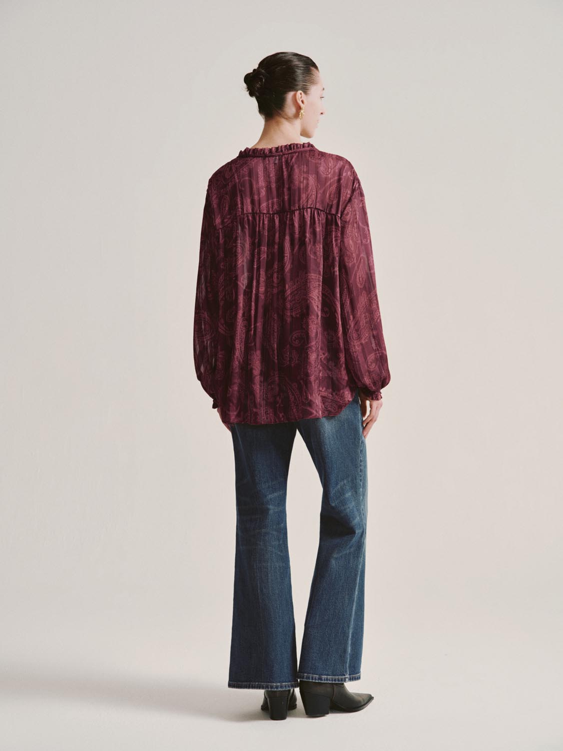 Printed Button Front Blouse Shirts