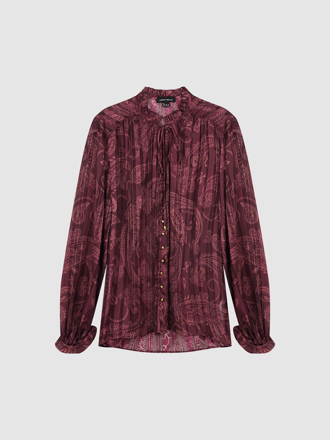 Printed Button Front Blouse Shirts