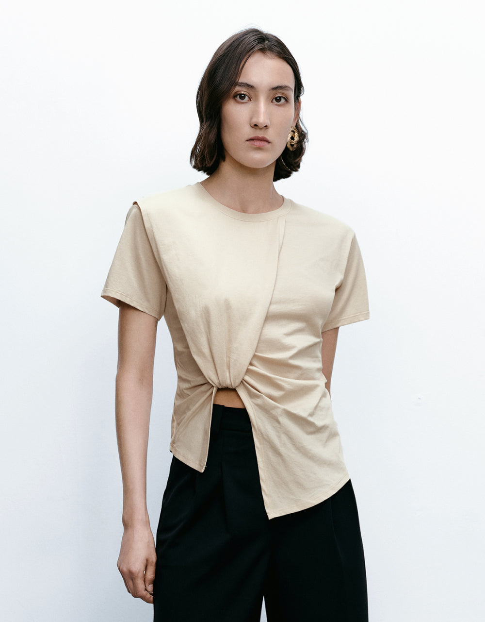 Asymmetric Crew Neck T-Shirt