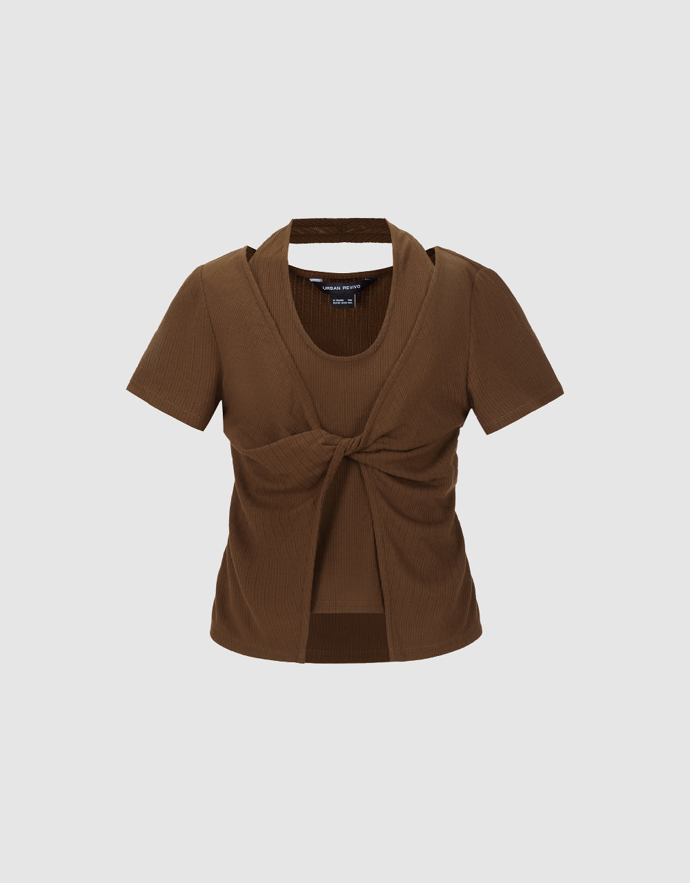 Twist Front Knitted T-Shirt
