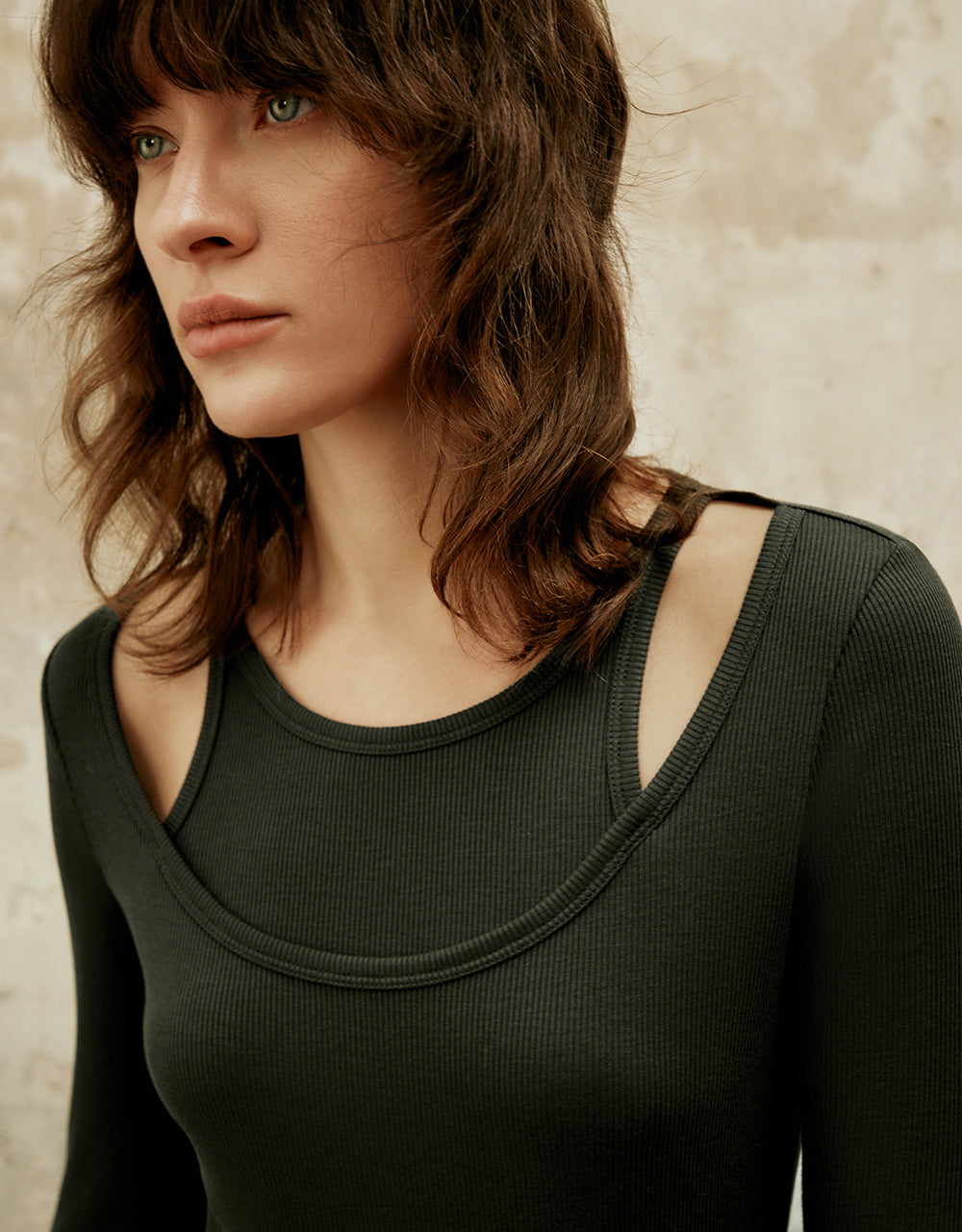 2 In 1 Knitted Skinny T-Shirt