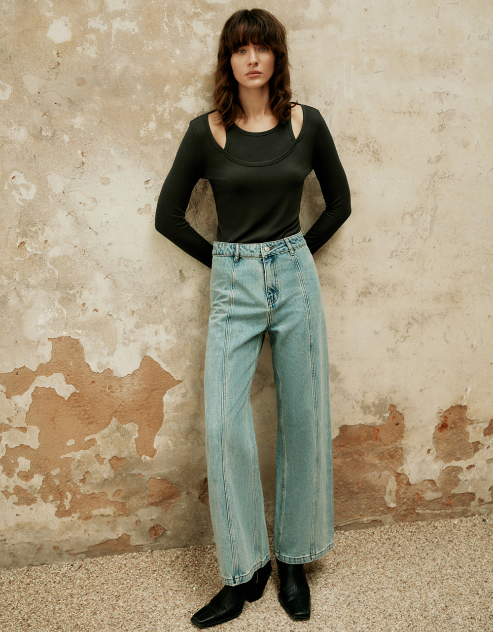 2 In 1 Knitted Skinny T-Shirt