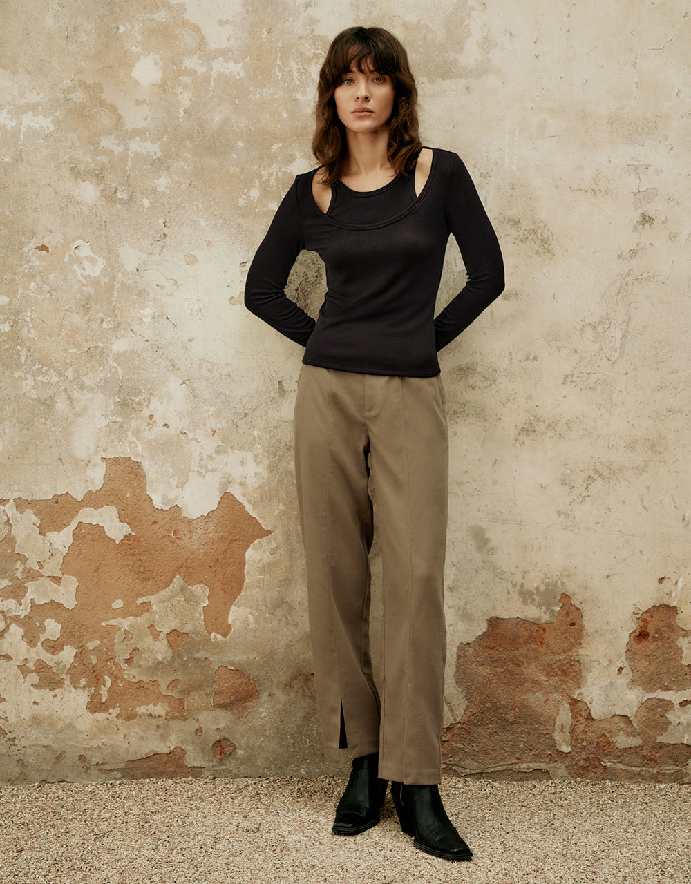 2 In 1 Knitted Skinny T-Shirt