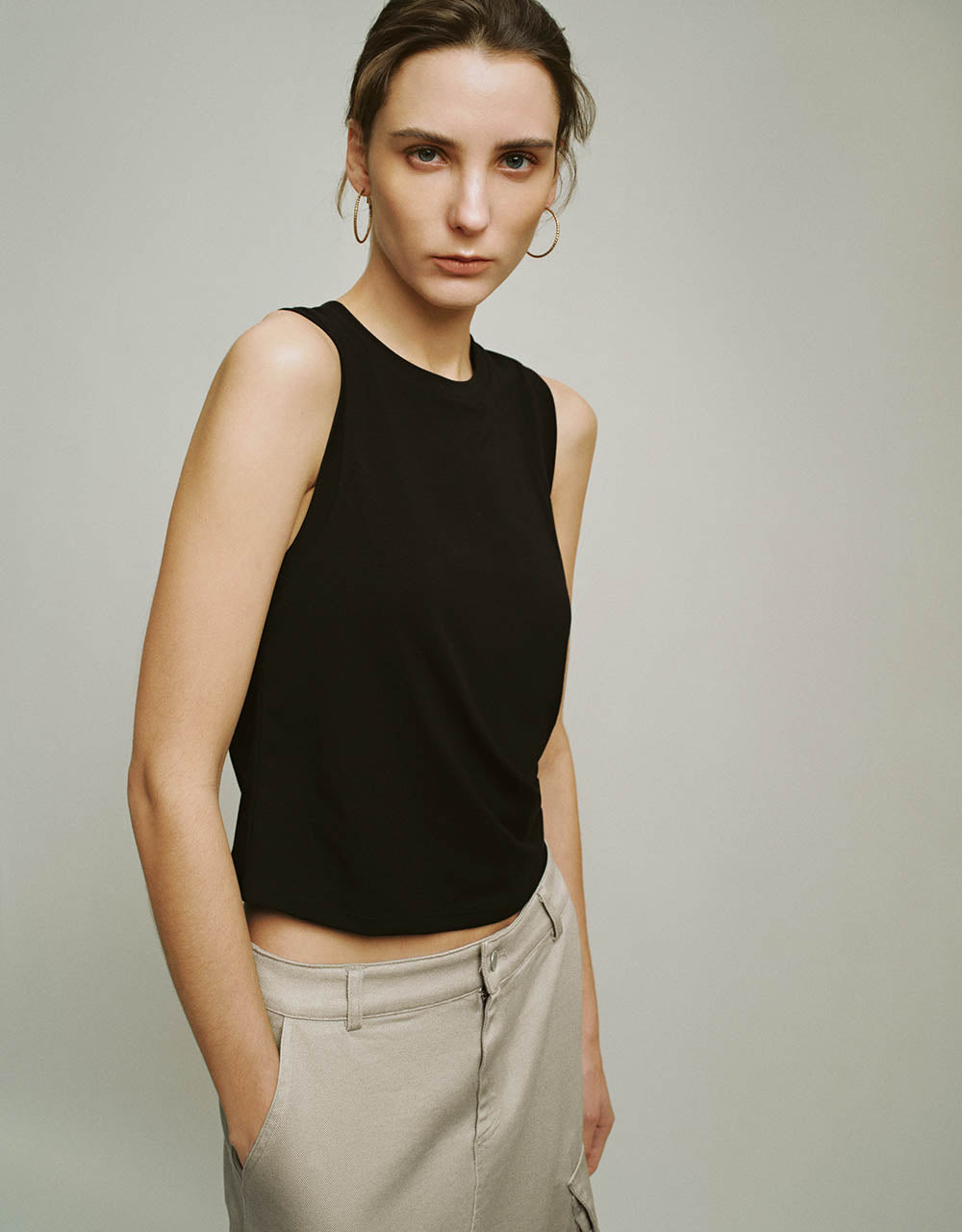 2 In 1 Crew Neck Skinny T-Shirt