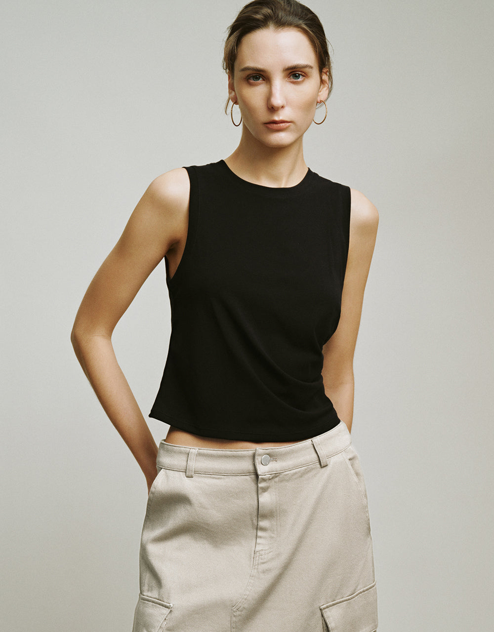 2 In 1 Crew Neck Skinny T-Shirt