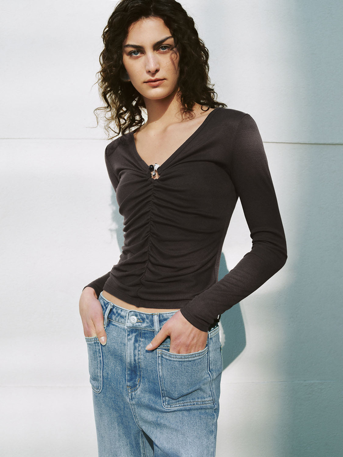 V-Neck Skinny T-Shirts
