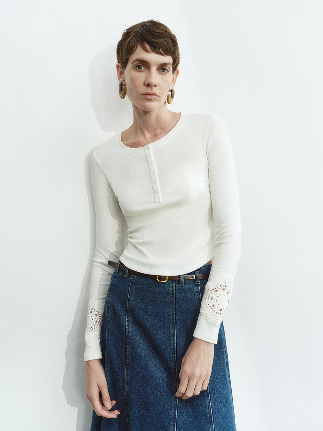 Crochet Design Skinny T-Shirts