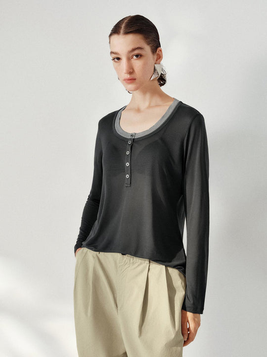 2 In 1 Henley Neck Shirts