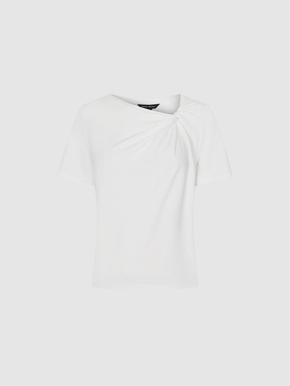 Knot Detail Asymmetric T-Shirts