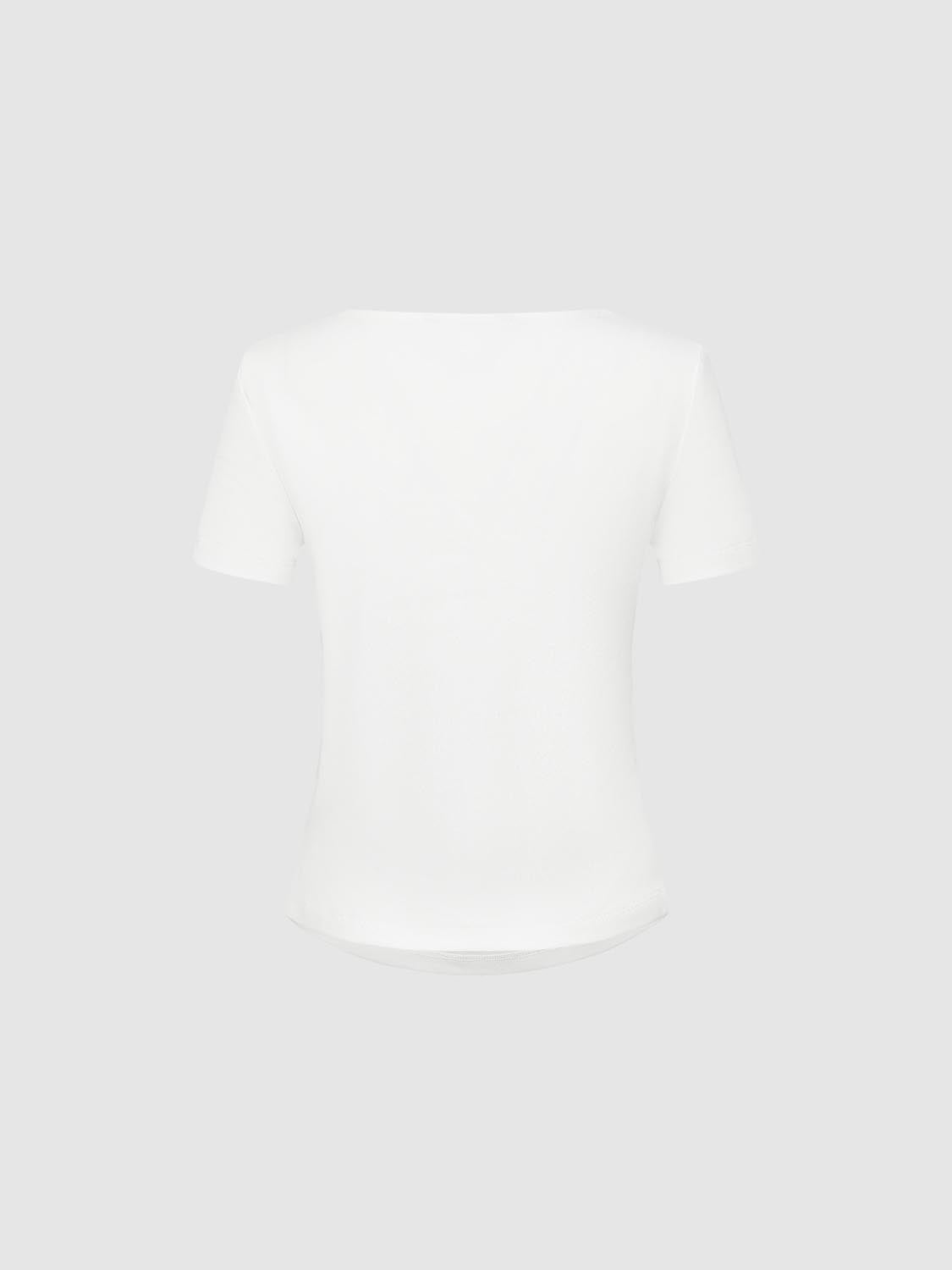 Ruched Lace Trim T-Shirts
