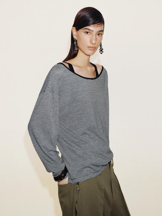 2 In 1 Striped Long Sleeve T-Shirts