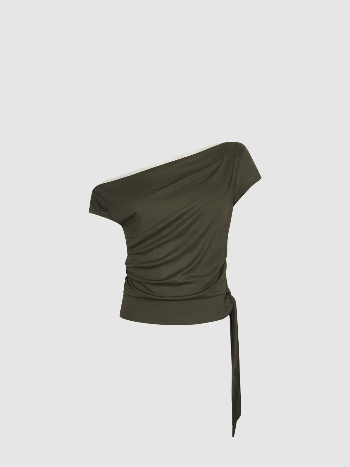 เสื้อยืดรูดย่นไหล่เดียว
