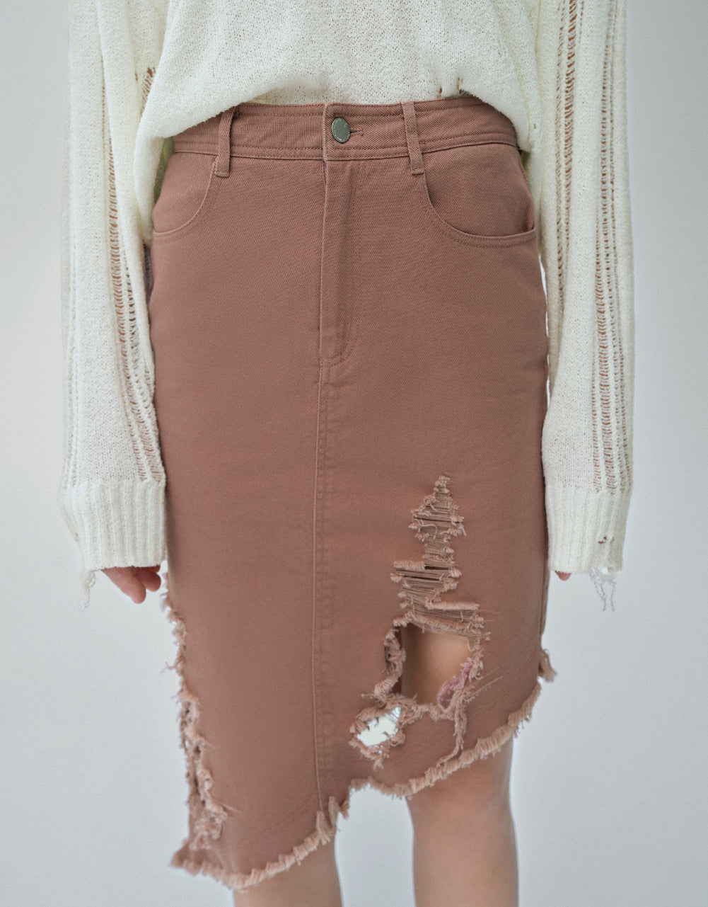 Asymmetric Straight Skirt