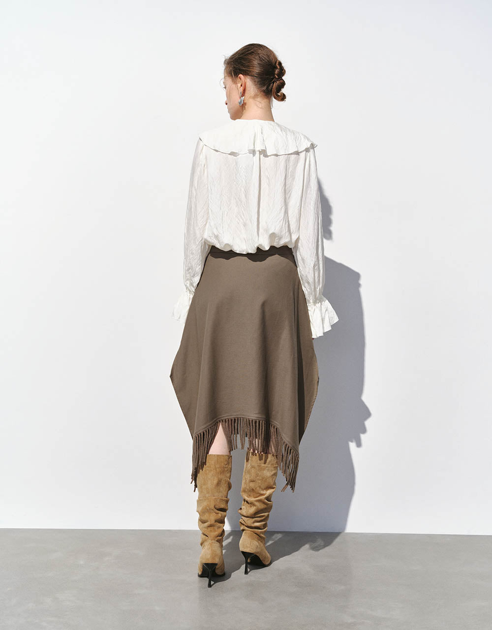 Midi A-Line Skirt With Tassel