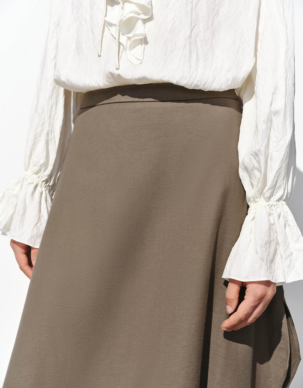 Midi A-Line Skirt With Tassel