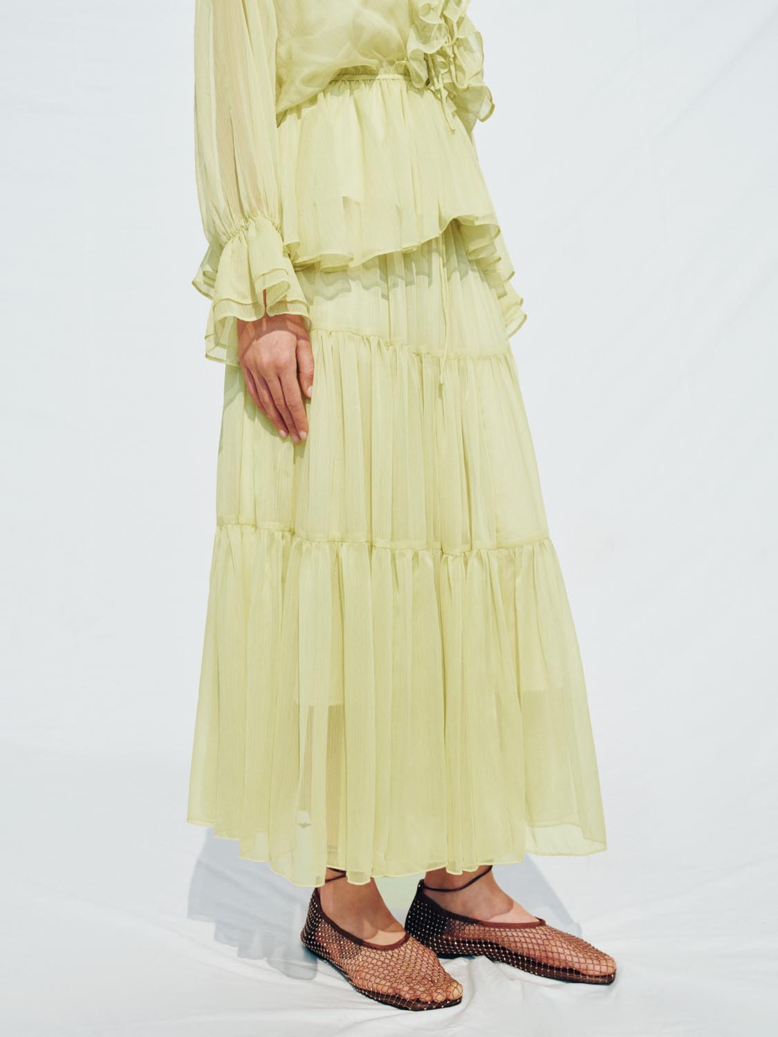 Tiered A-Line Maxi Skirts