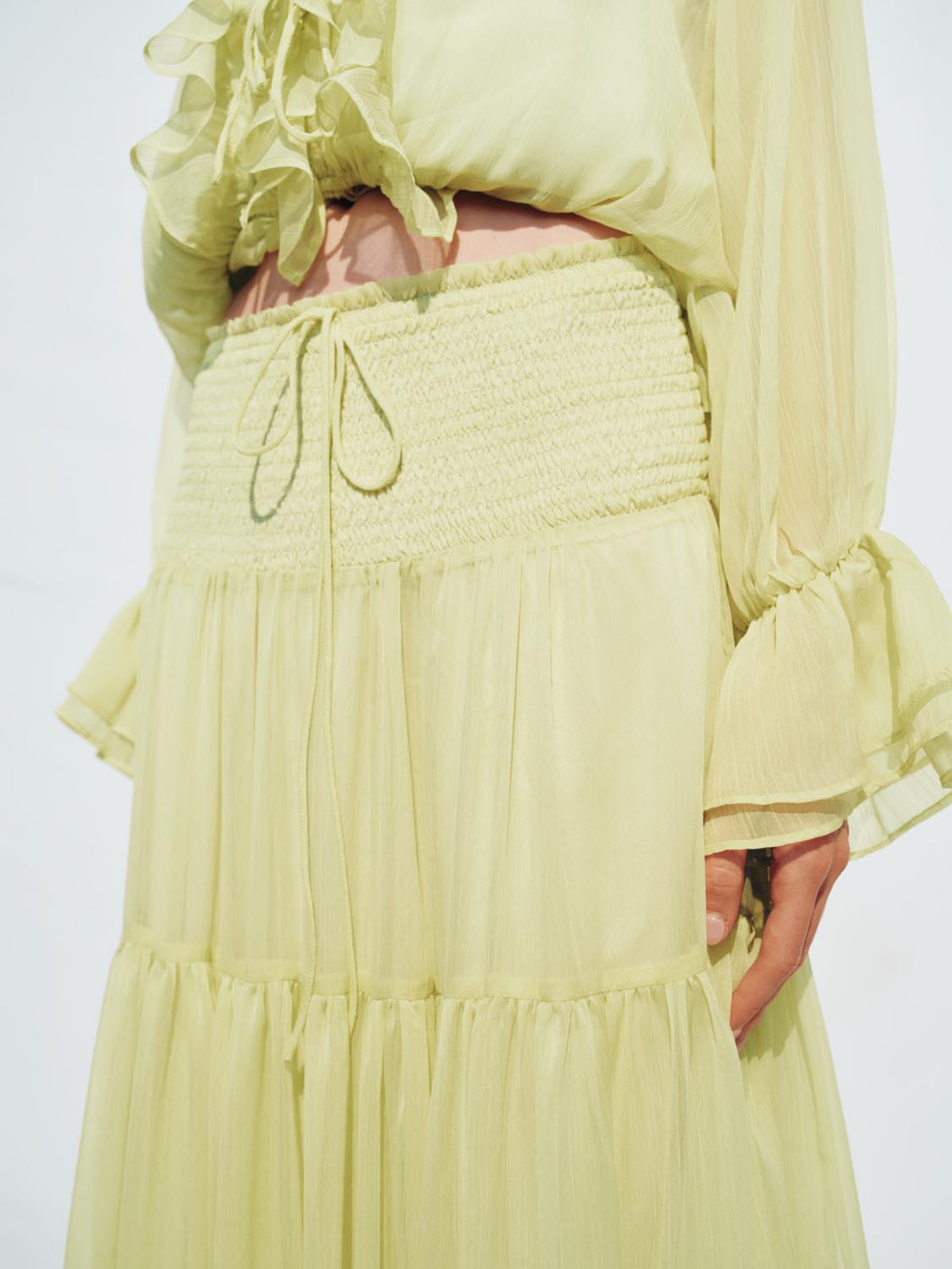 Tiered A-Line Maxi Skirts