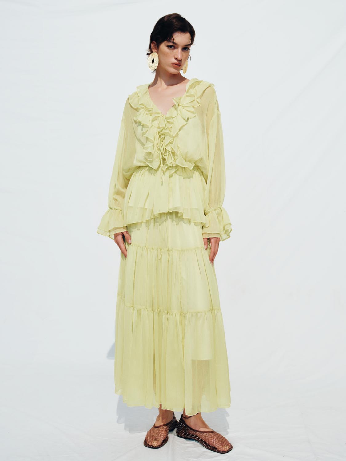 Tiered A-Line Maxi Skirts