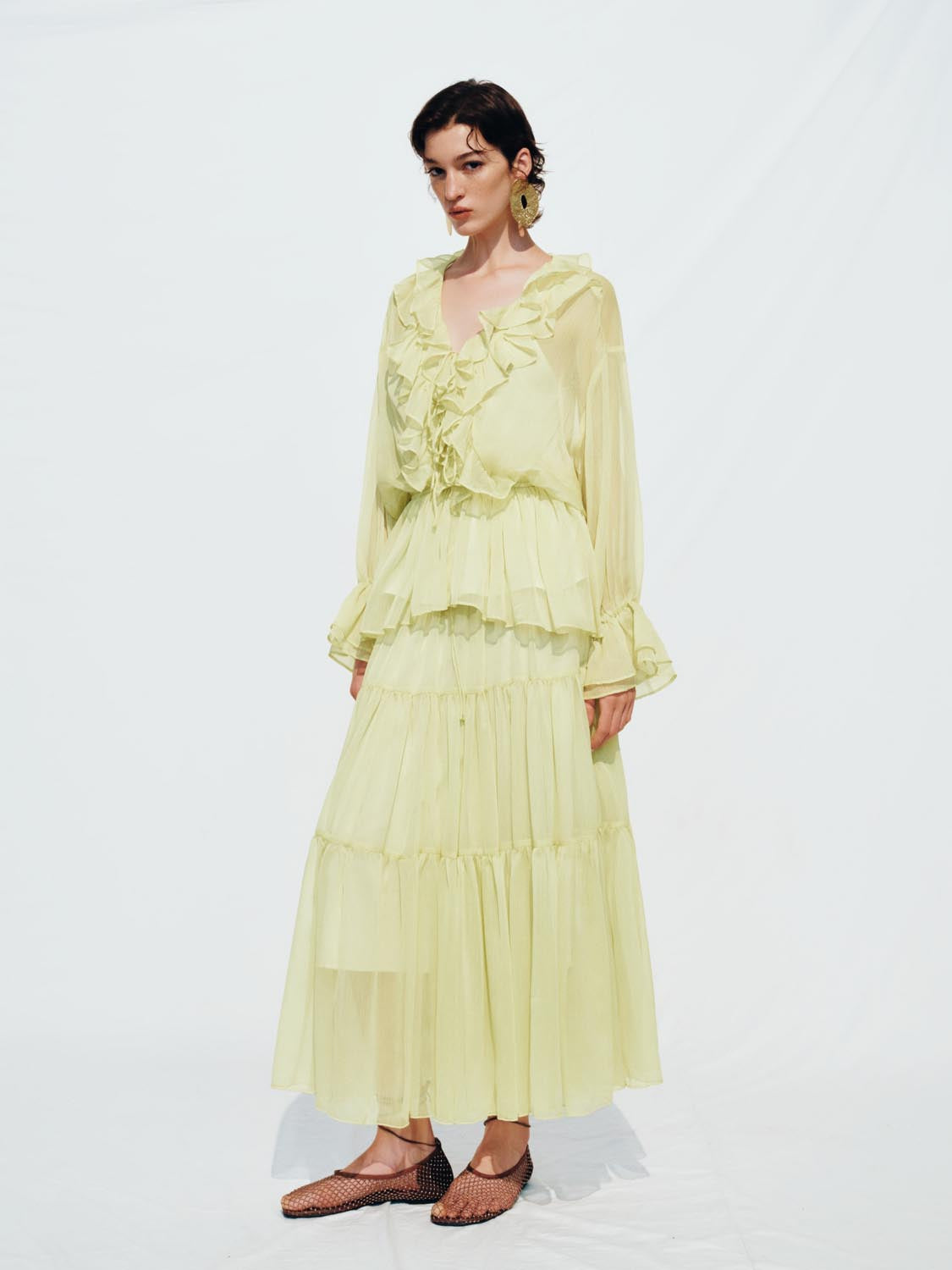 Tiered A-Line Maxi Skirts
