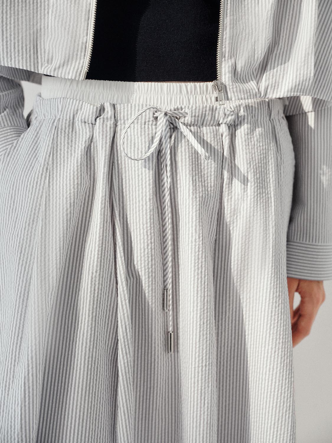 Striped A-Line Midi Skirts