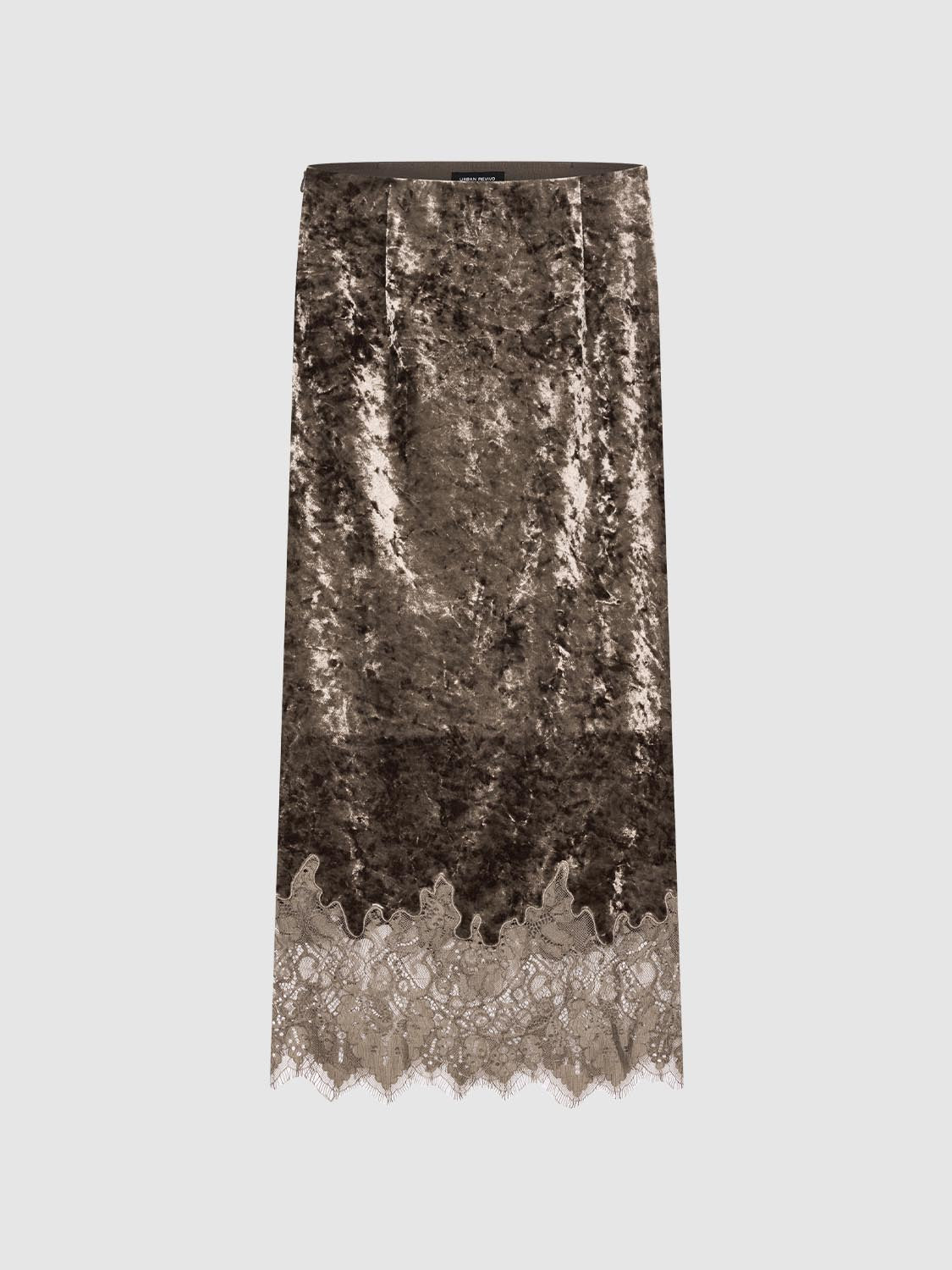 Lace Hem Straight Midi Skirts