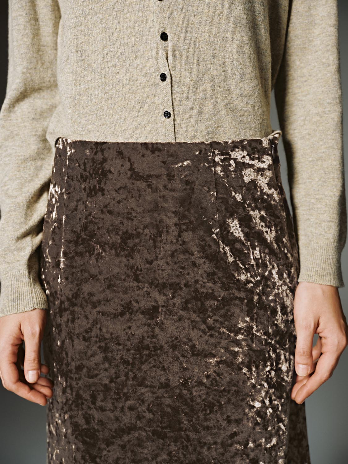 Lace Hem Straight Midi Skirts