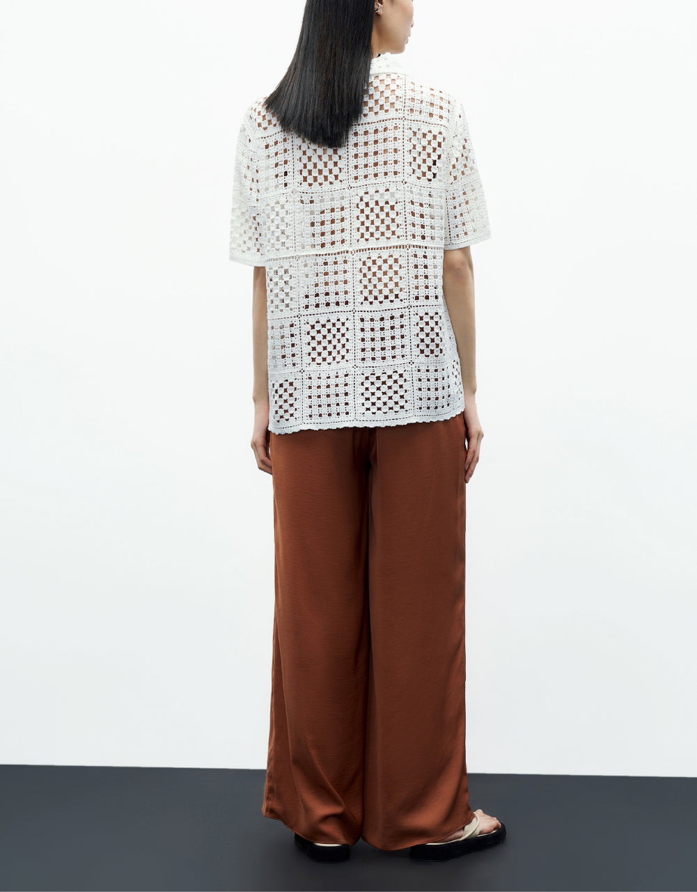 Woven Long Wide-Leg Pants