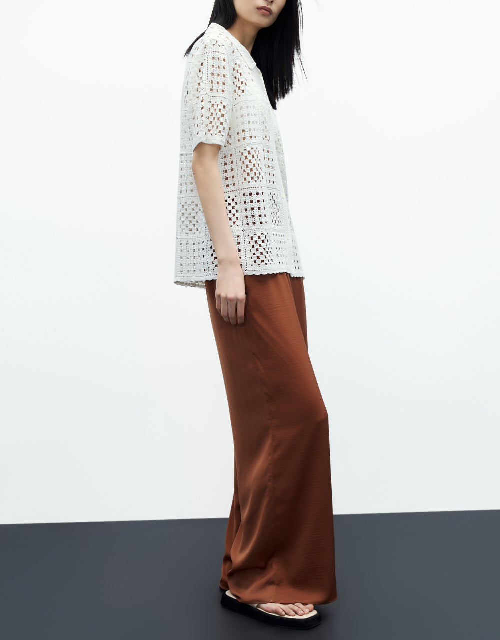 Woven Long Wide-Leg Pants