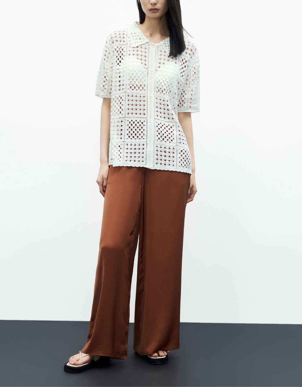 Woven Long Wide-Leg Pants