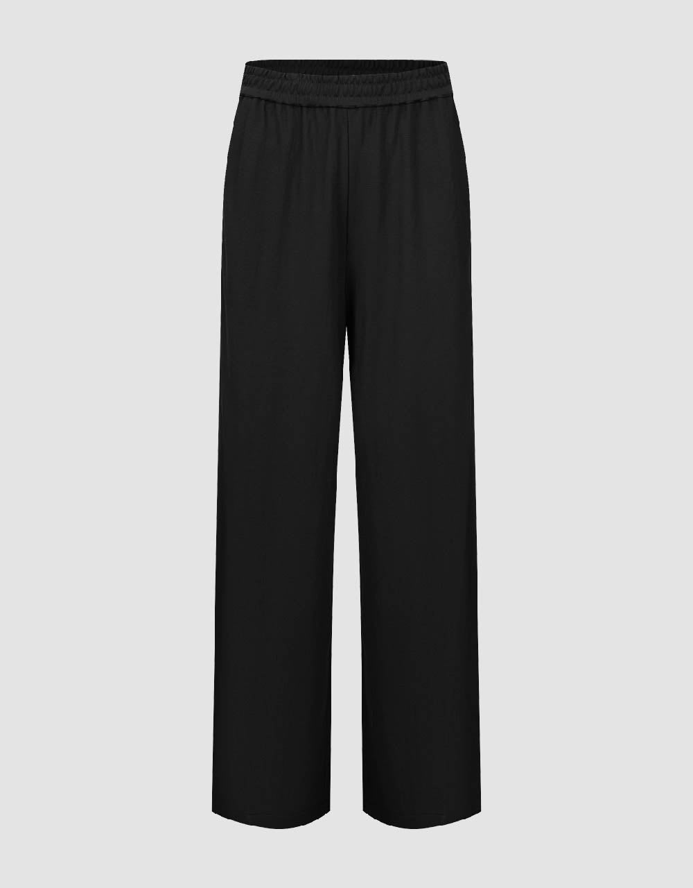 Elastic Waist Straight Pants