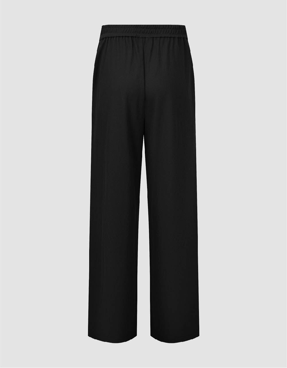 Elastic Waist Straight Pants