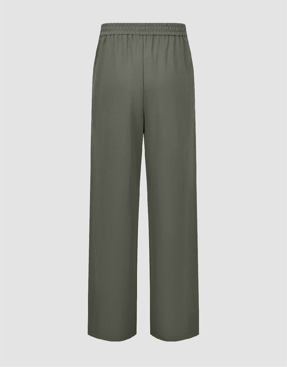 Elastic Waist Straight Pants