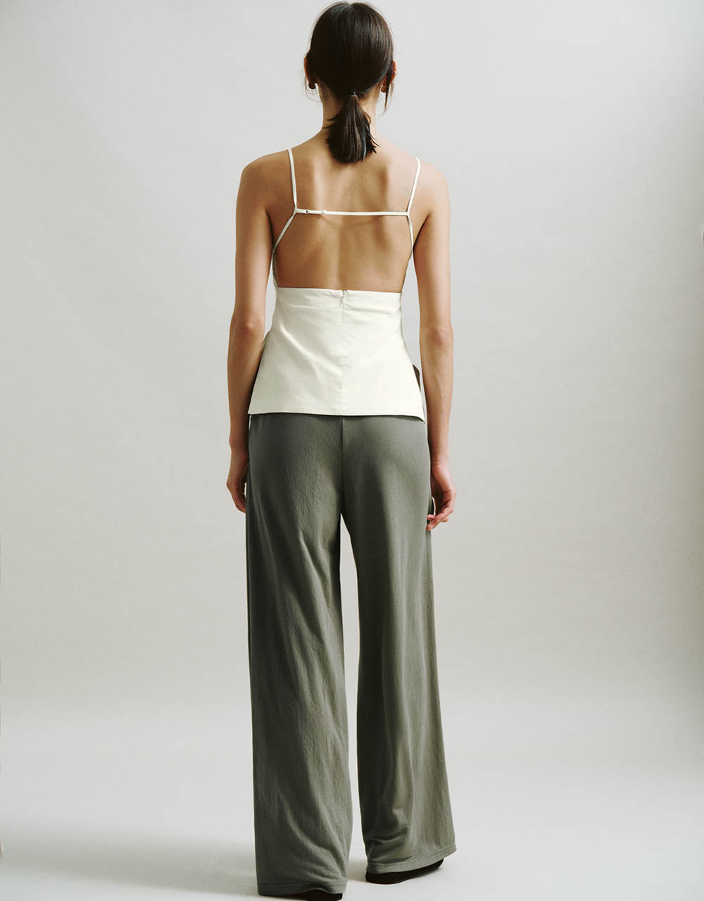 Elastic Waist Straight Pants