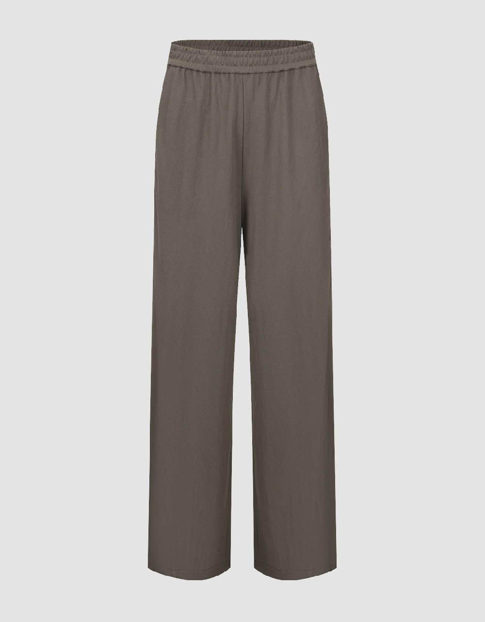 Elastic Waist Straight Pants