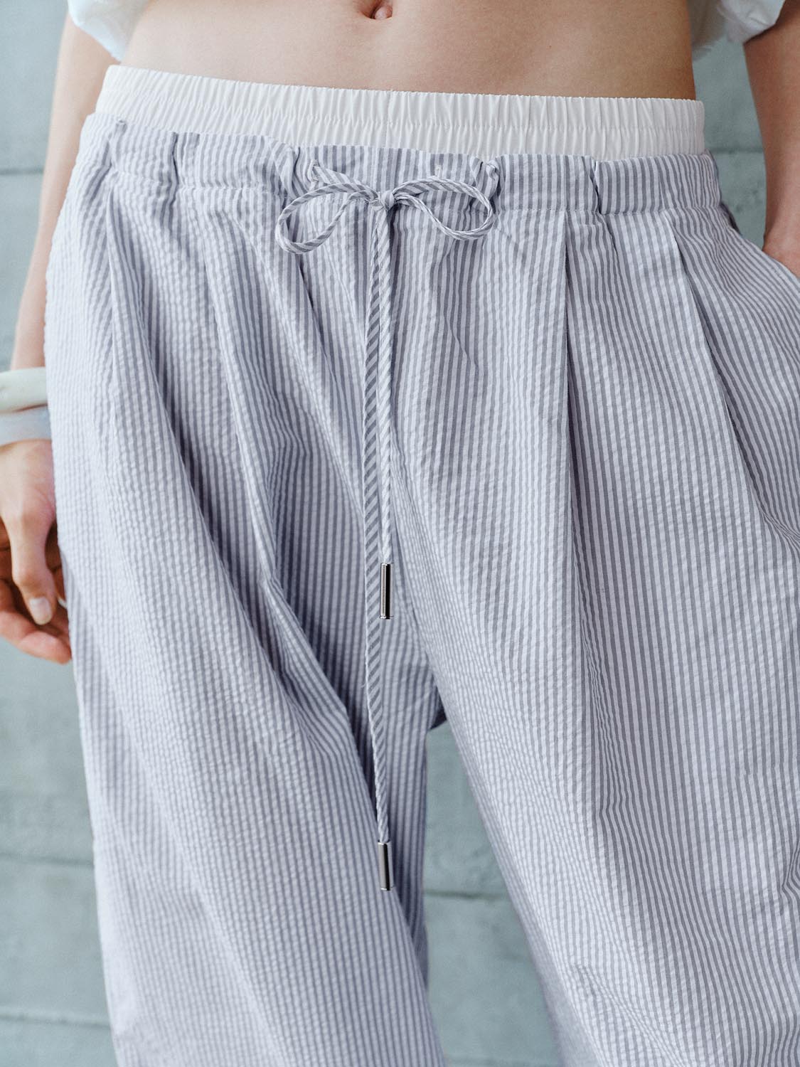 Drawstring Wide-Leg Pants