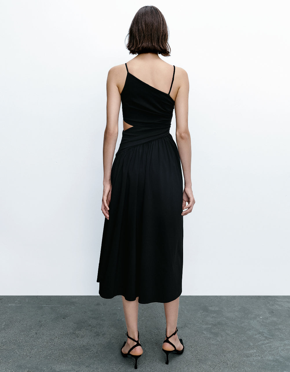 Cut-Out One Shoulder A-Line Dress