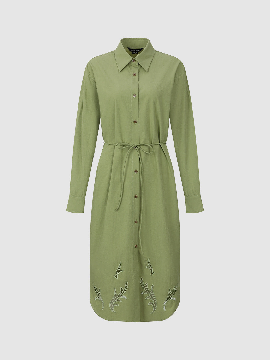 Loose Straight Shirt Dress With Rope