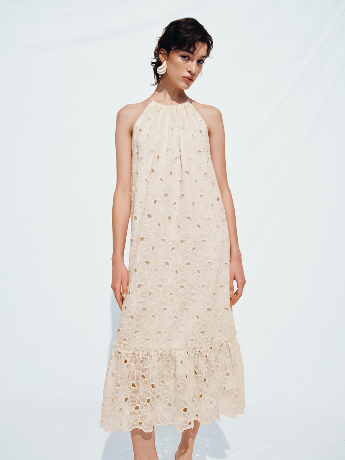 Halter Neck A-Line Maxi Dresses